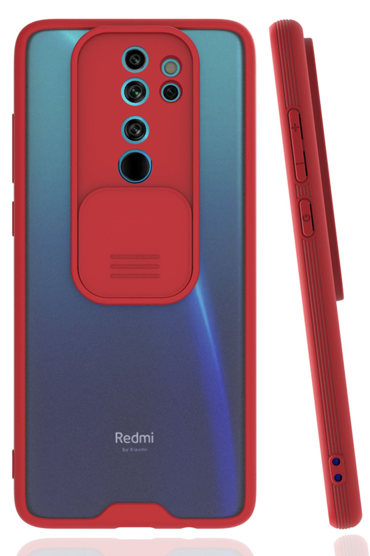 Redmi Note 8 Pro Kılıf Platin Kamera Koruma Silikon - Kırmızı