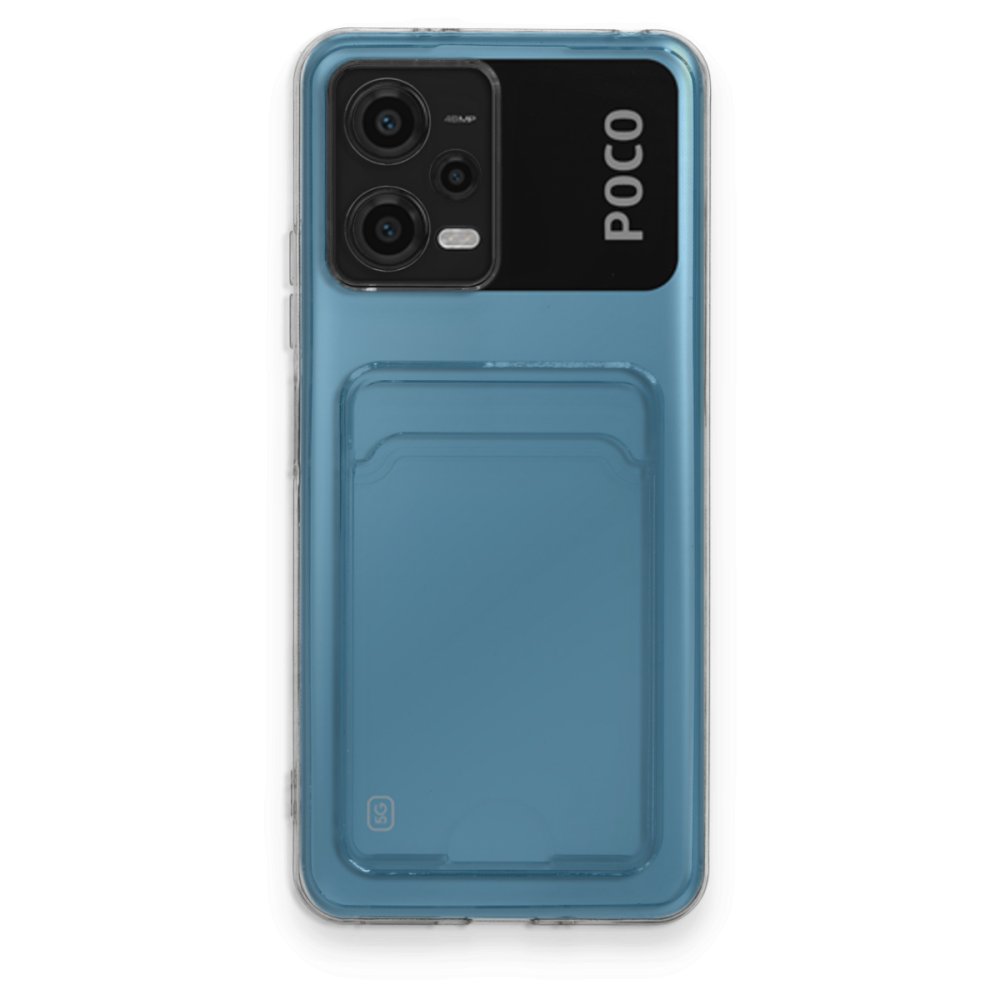  Xiaomi Poco X5 5G Kılıf Kart Şeffaf Silikon - Şeffaf