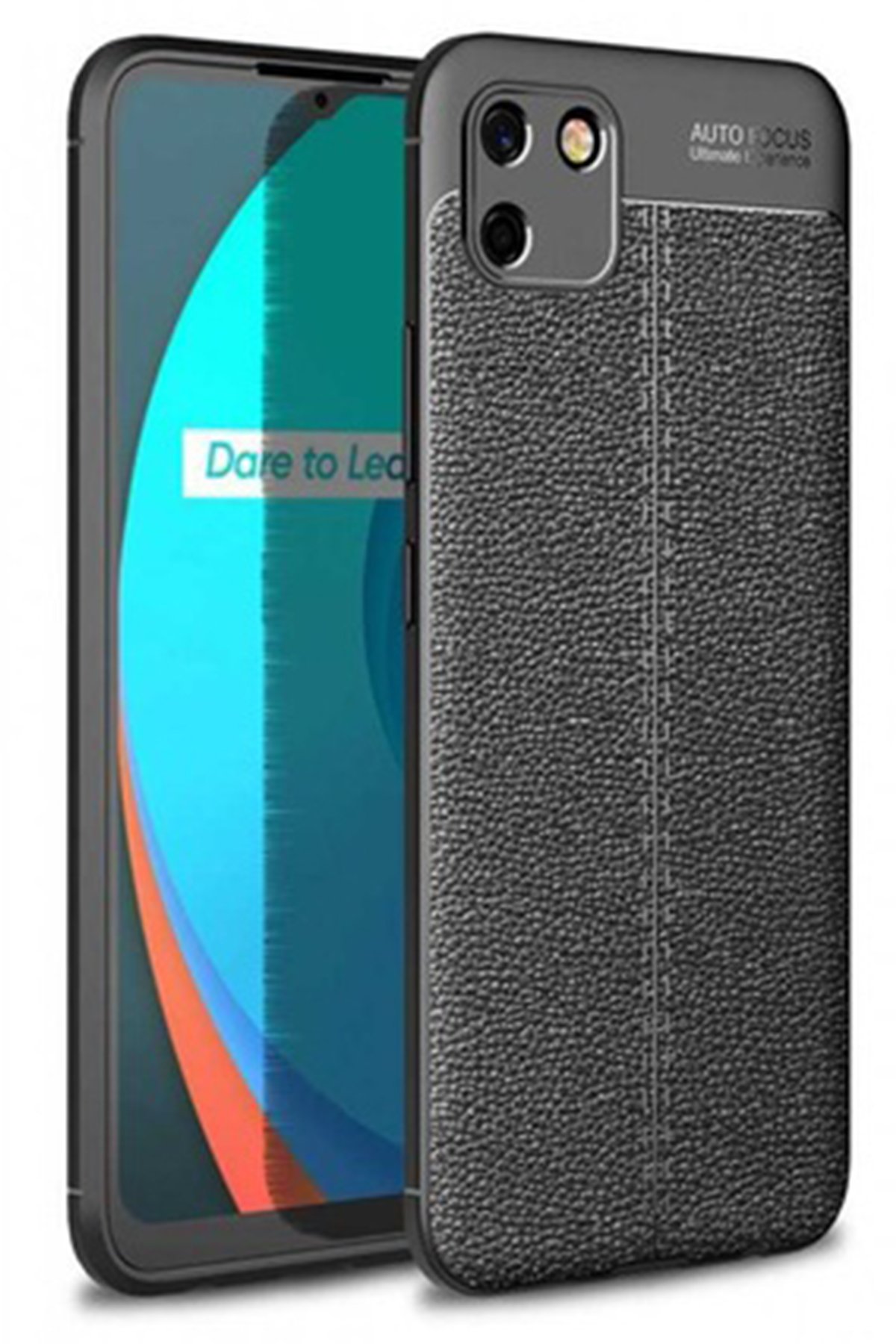Realme C11 Kılıf Auto Focus Kapak - Siyah  Realme C11 Kılıf Auto Focus Kapak - Siyah