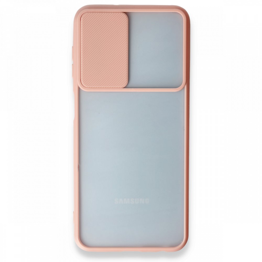 Samsung Galaxy A23 4G Kılıf Palm Buzlu Kamera Sürgülü Silikon - Pembe Samsung Galaxy A23 4G Kılıf Palm Buzlu Kamera Sürgülü Silikon - Pembe
