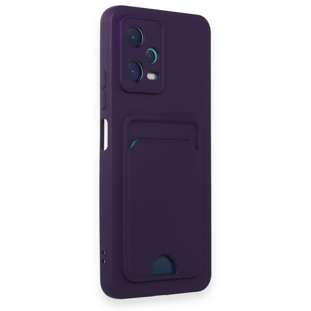 Redmi Note 12 5G Kılıf Kelvin Kartvizitli Silikon - Derin Mor