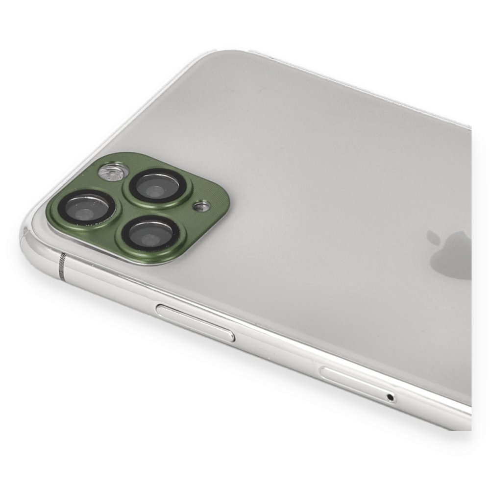  iPhone 11 Pro Pers Alüminyum Kamera Lens - Yeşil