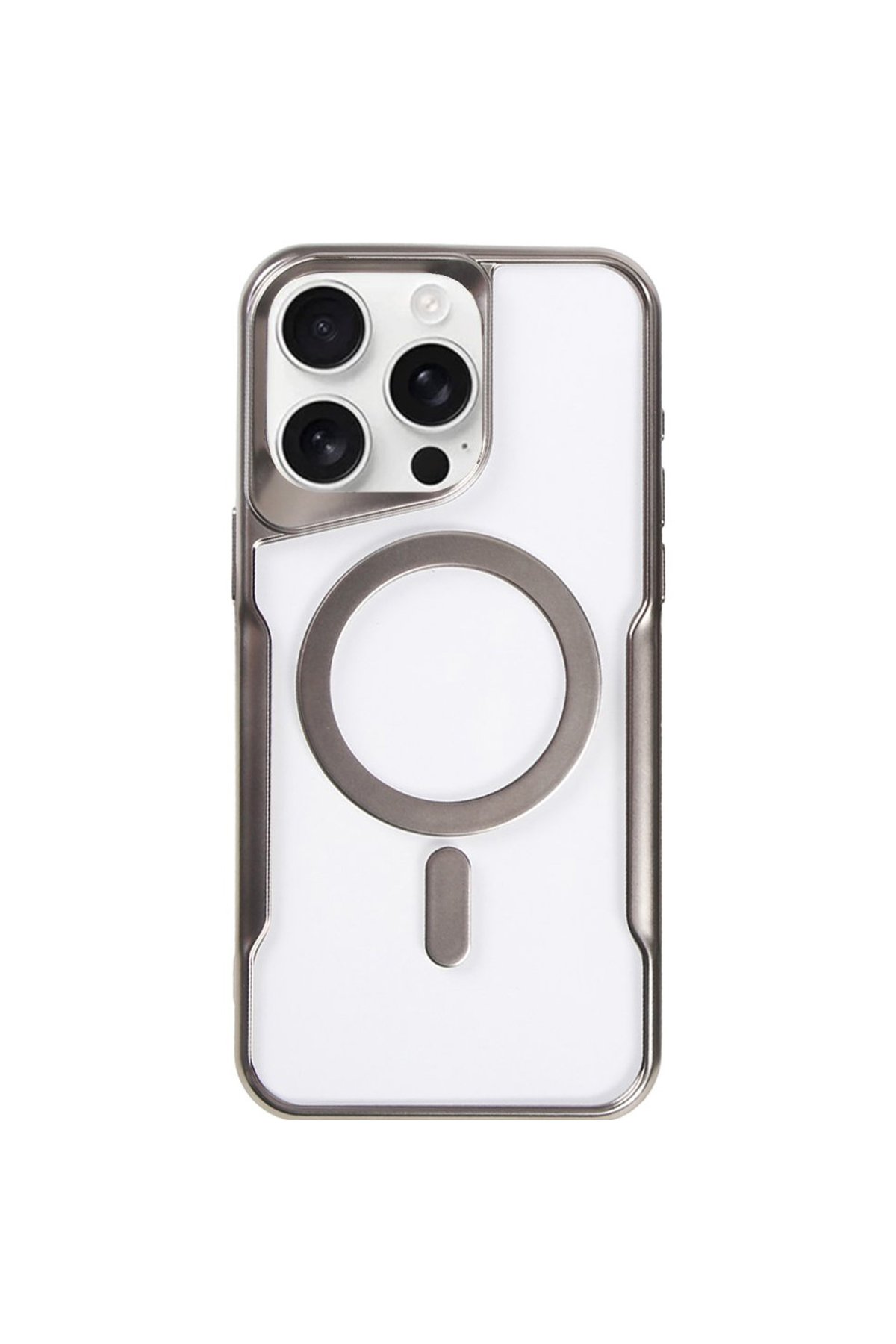 iPhone 15 Pro Kılıf Boyi Magsafe Silikon Kapak - Titan Gri iPhone 15 Pro Kılıf Boyi Magsafe Silikon Kapak - Titan Gri