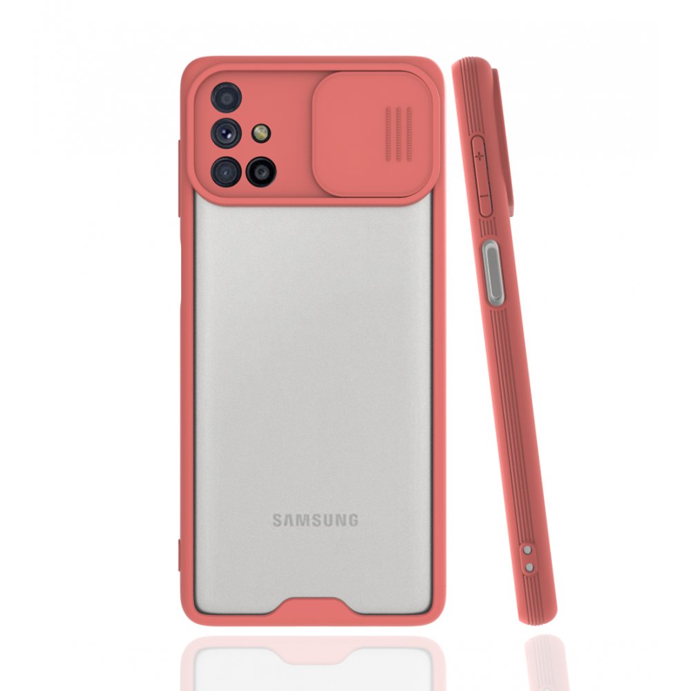  Samsung Galaxy M51 Kılıf Platin Kamera Koruma Silikon - Pembe