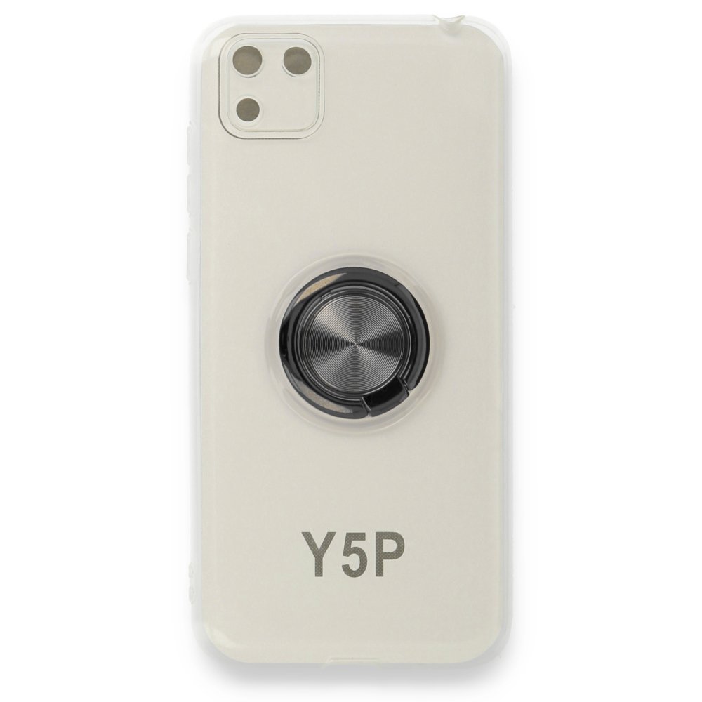 Huawei Y5P Kılıf Gros Yüzüklü Silikon - Siyah  Huawei Y5P Kılıf Gros Yüzüklü Silikon - Siyah