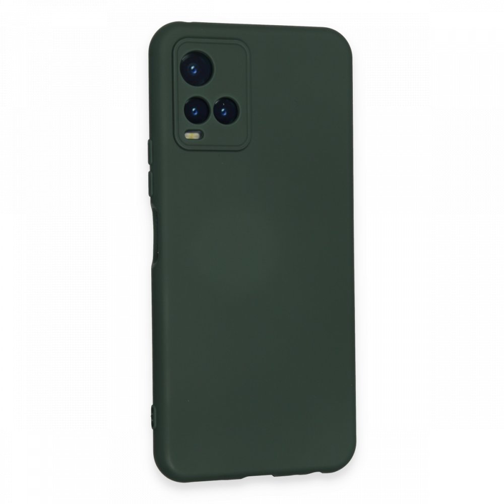  Vivo Y21S Kılıf Nano içi Kadife Silikon - Koyu Yeşil