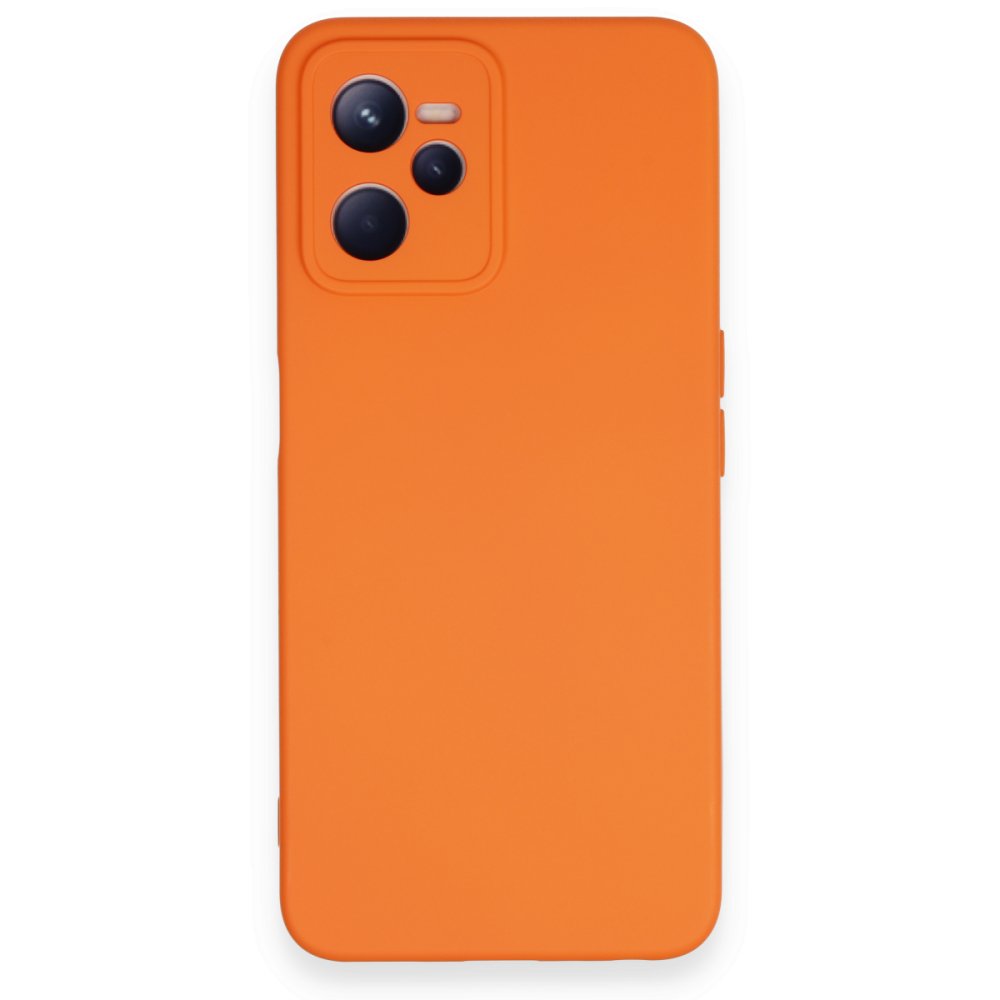 Realme C35 Kılıf Nano içi Kadife Silikon - Turuncu  Realme C35 Kılıf Nano içi Kadife Silikon - Turuncu
