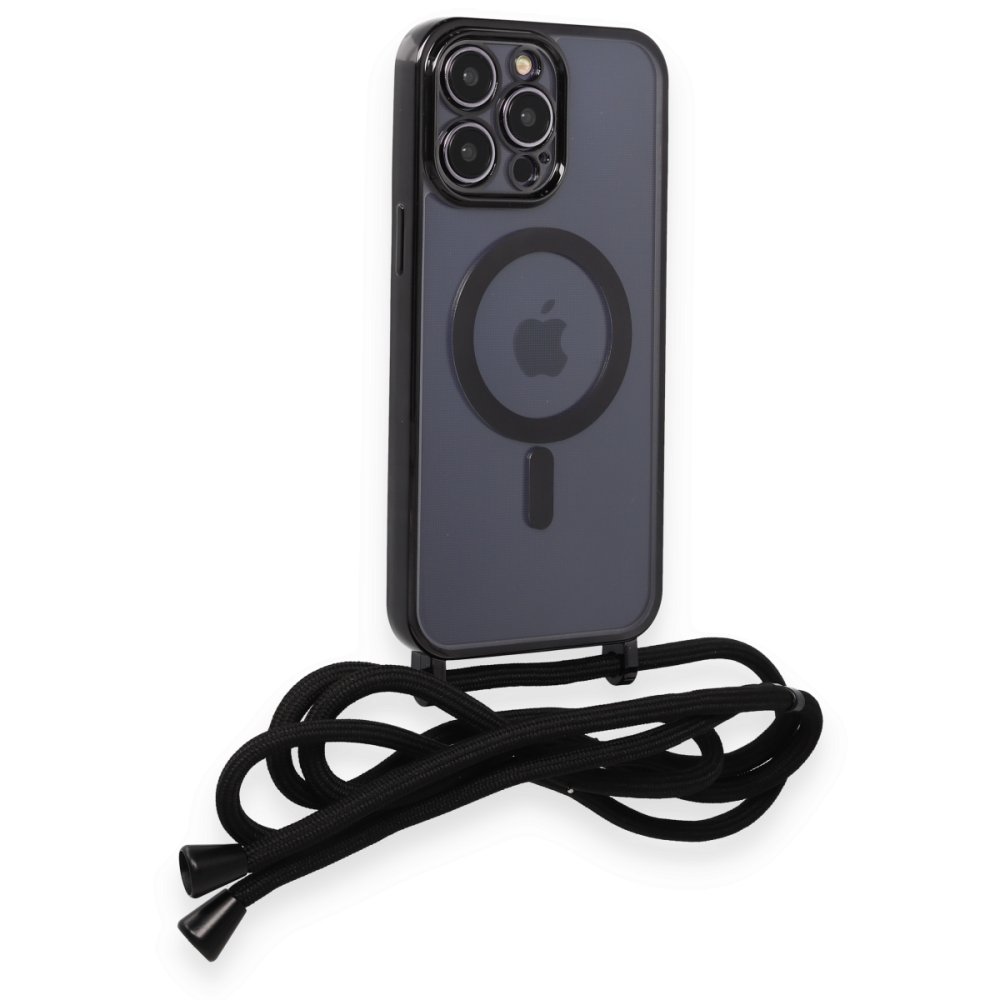 iPhone 12 Pro Kılıf Divo Lazer Askılı Magsafe Kapak - Siyah iPhone 12 Pro Kılıf Divo Lazer Askılı Magsafe Kapak - Siyah