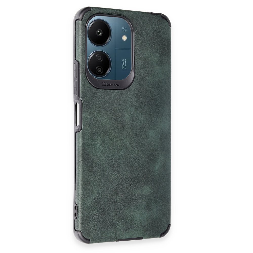  Xiaomi Poco C65 Kılıf Loop Deri Silikon - Yeşil