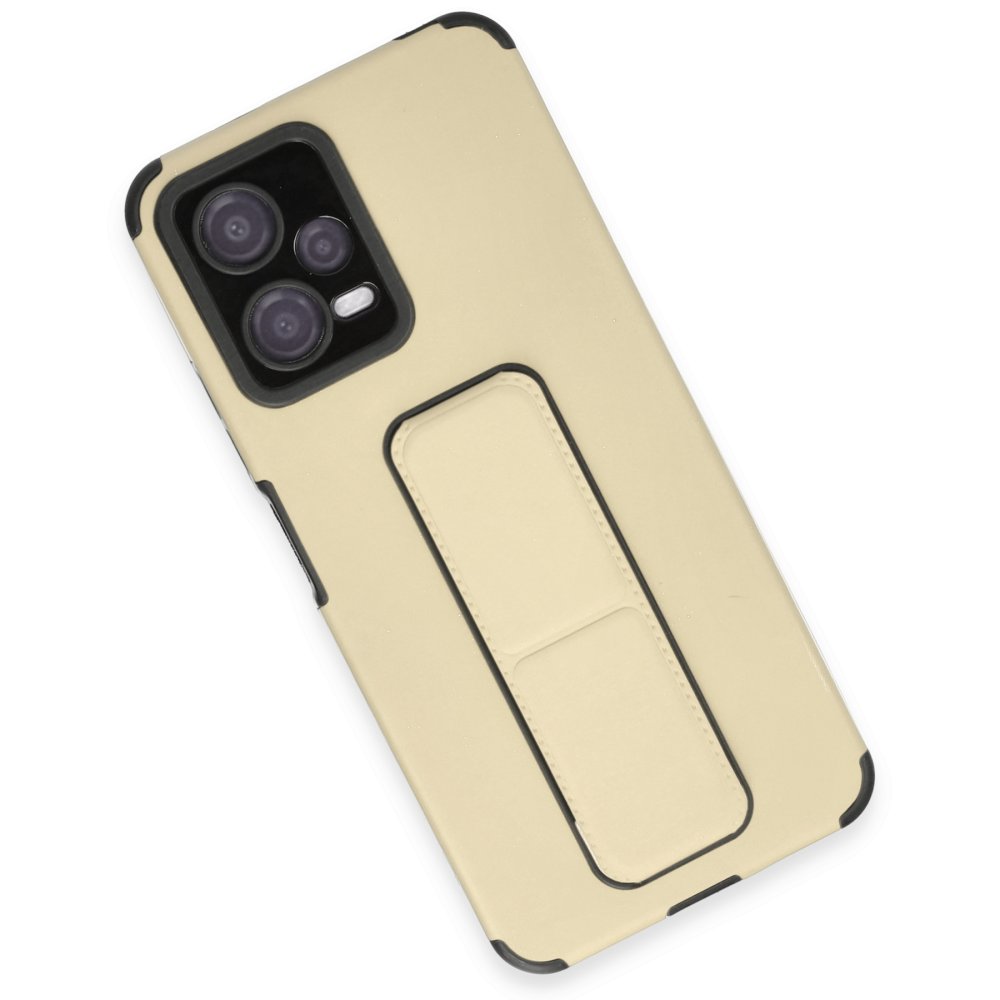  Xiaomi Poco X5 5G Kılıf Mega Standlı Silikon - Gold