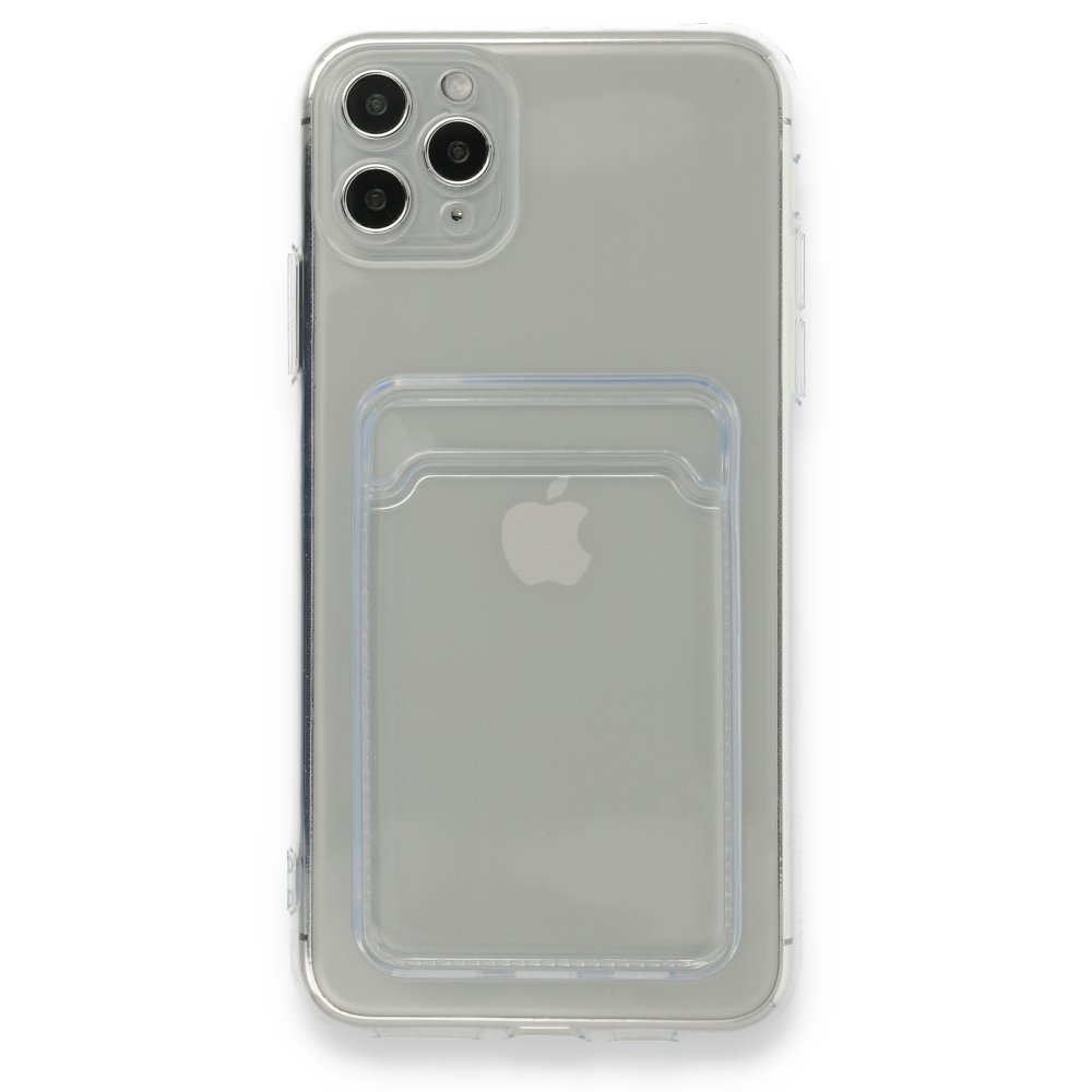  iPhone 11 Pro Max Kılıf Kart Şeffaf Silikon - Şeffaf