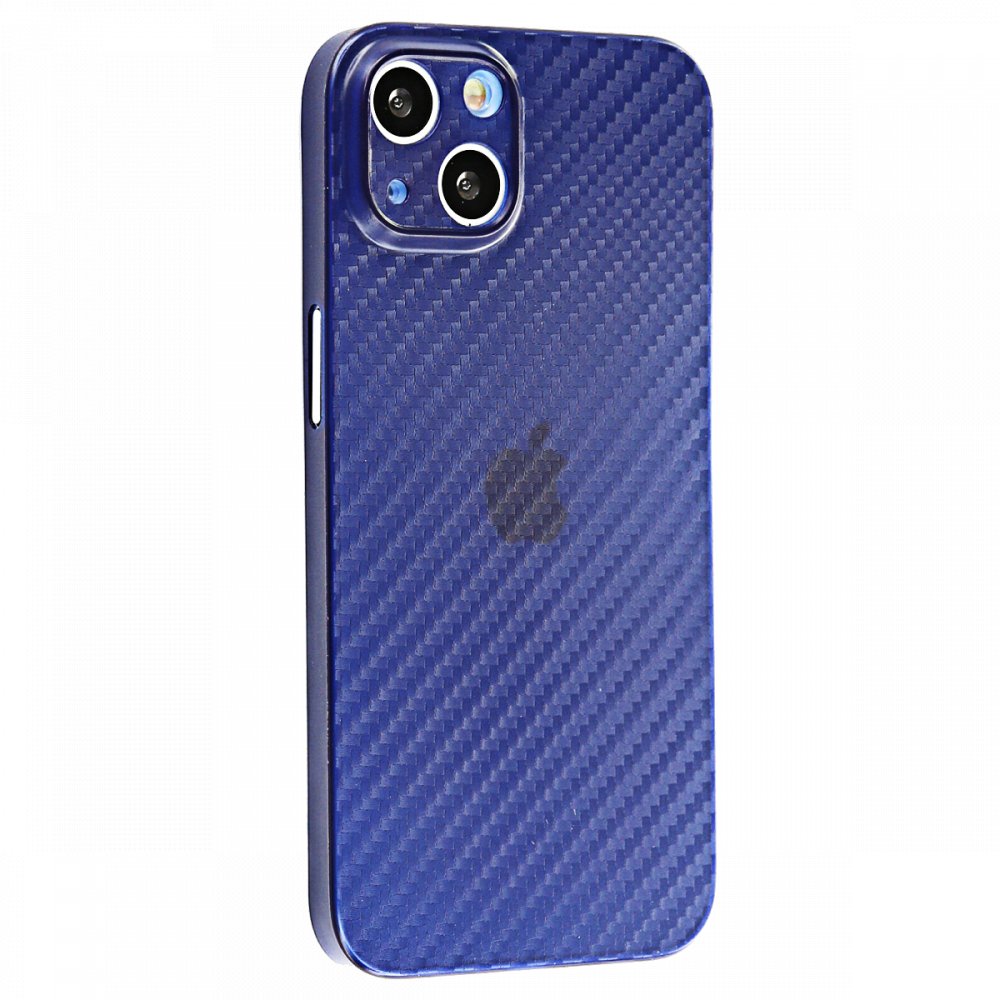iPhone 13 Kılıf Karbon PP Silikon - Mavi iPhone 13 Kılıf Karbon PP Silikon - Mavi