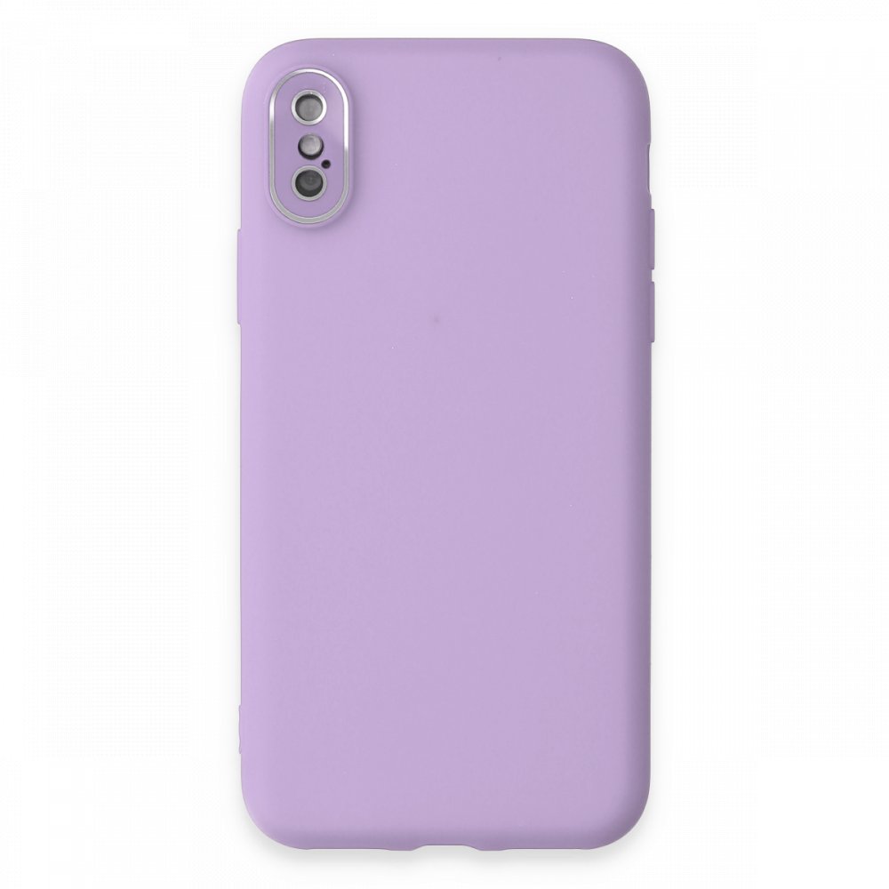  iPhone XS Kılıf Lansman Glass Kapak - Lila
