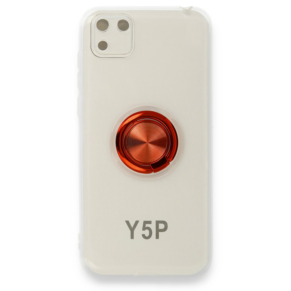 Huawei Y5P Kılıf Gros Yüzüklü Silikon - Kırmızı  Huawei Y5P Kılıf Gros Yüzüklü Silikon - Kırmızı