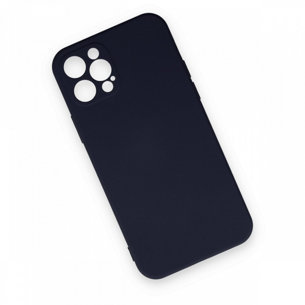  iPhone 12 Pro Max Kılıf Nano içi Kadife Silikon - Lacivert
