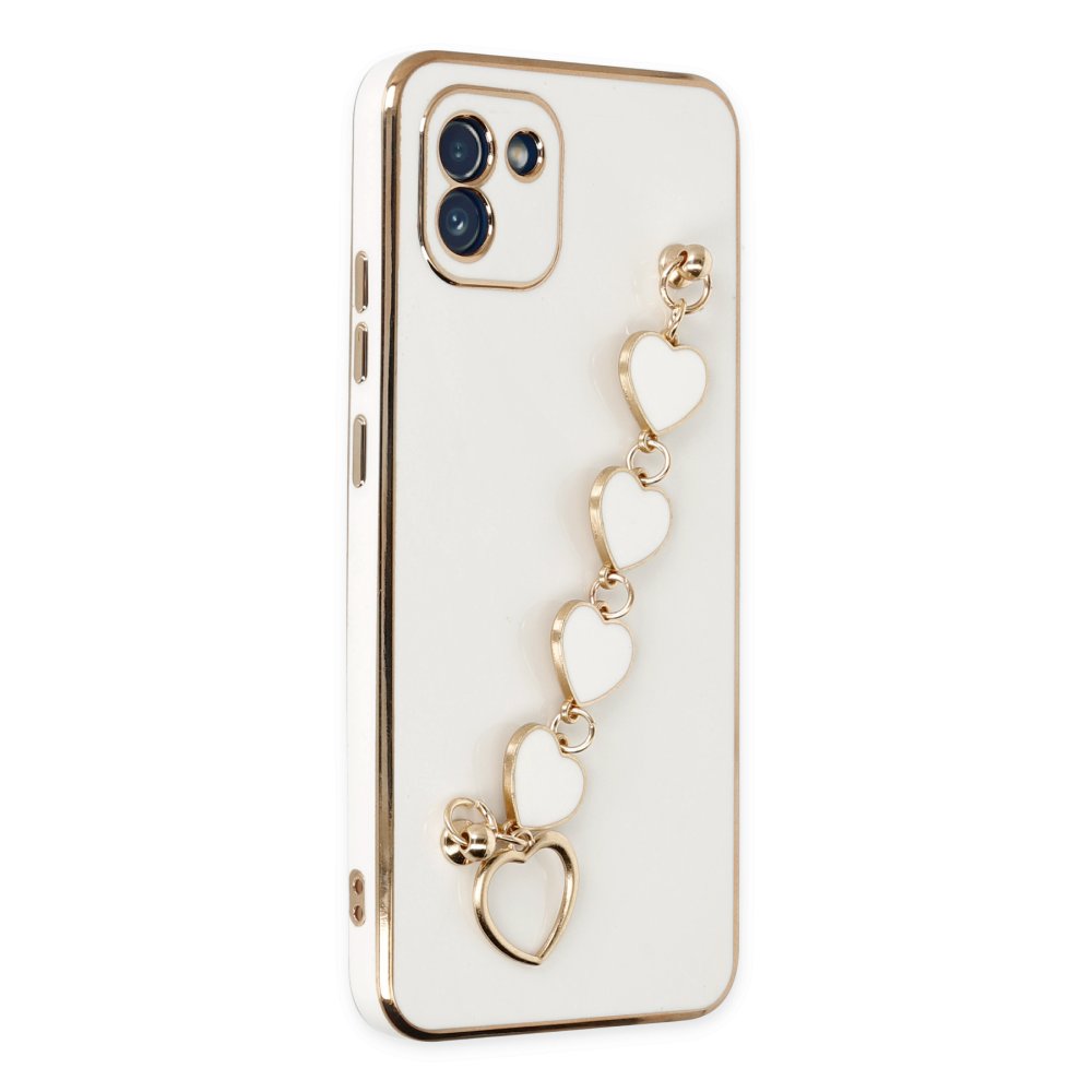  Samsung Galaxy A03 Kılıf Esila Silikon - Beyaz