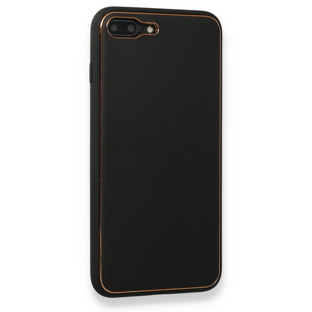 iPhone 8 Plus Kılıf Coco Deri Silikon Kapak - Siyah iPhone 8 Plus Kılıf Coco Deri Silikon Kapak - Siyah