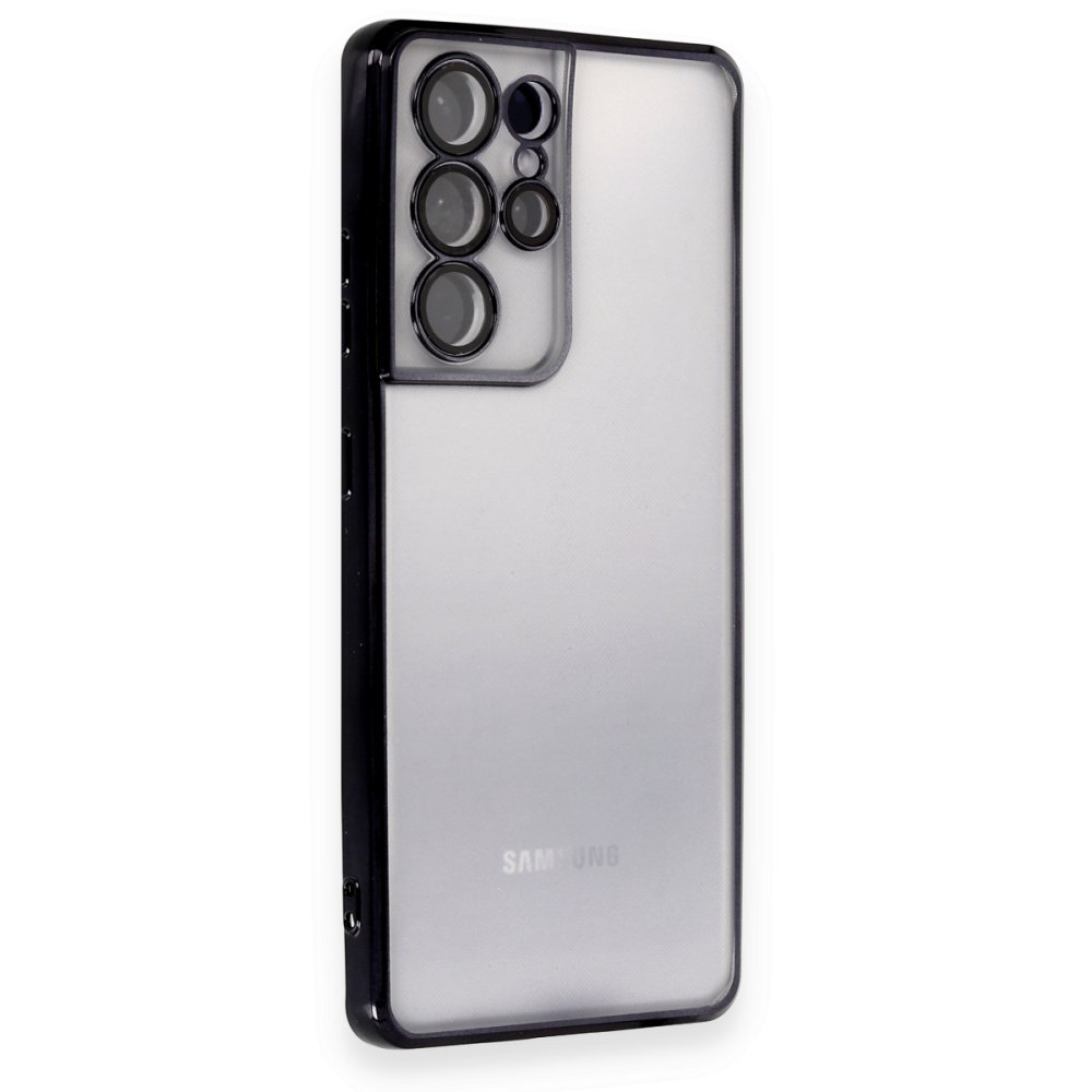  Samsung Galaxy S21 Ultra Kılıf Razer Lensli Silikon - Siyah