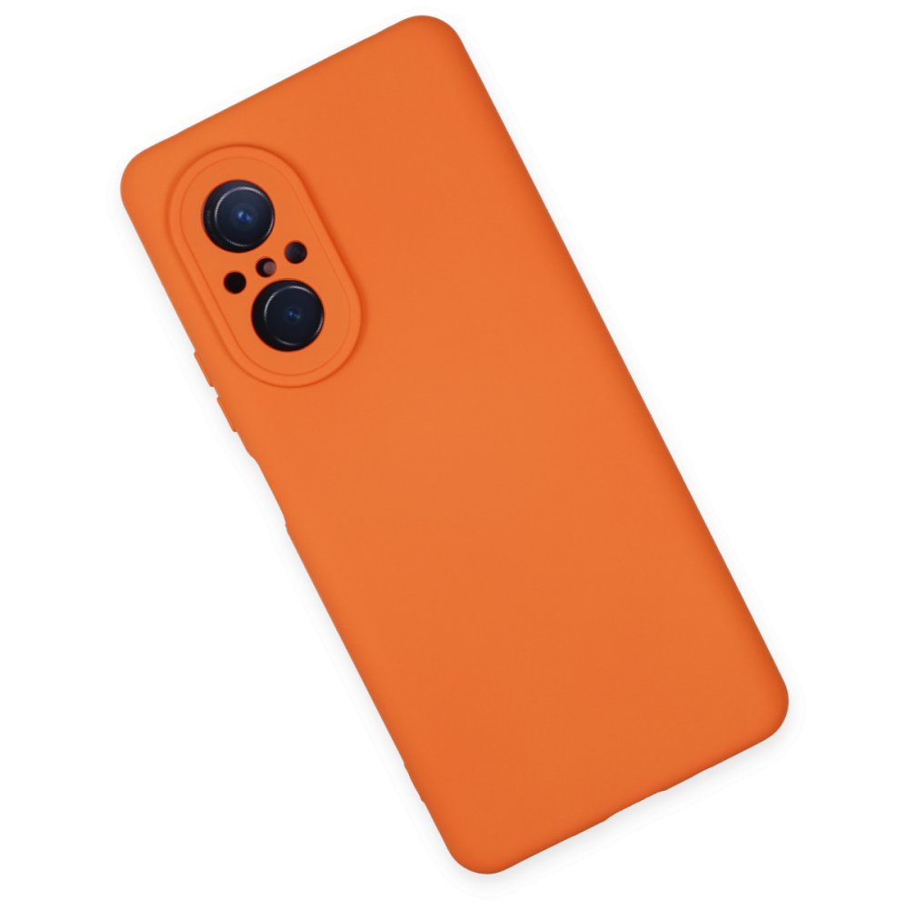  Huawei Nova 9 SE Kılıf Nano içi Kadife Silikon - Turuncu