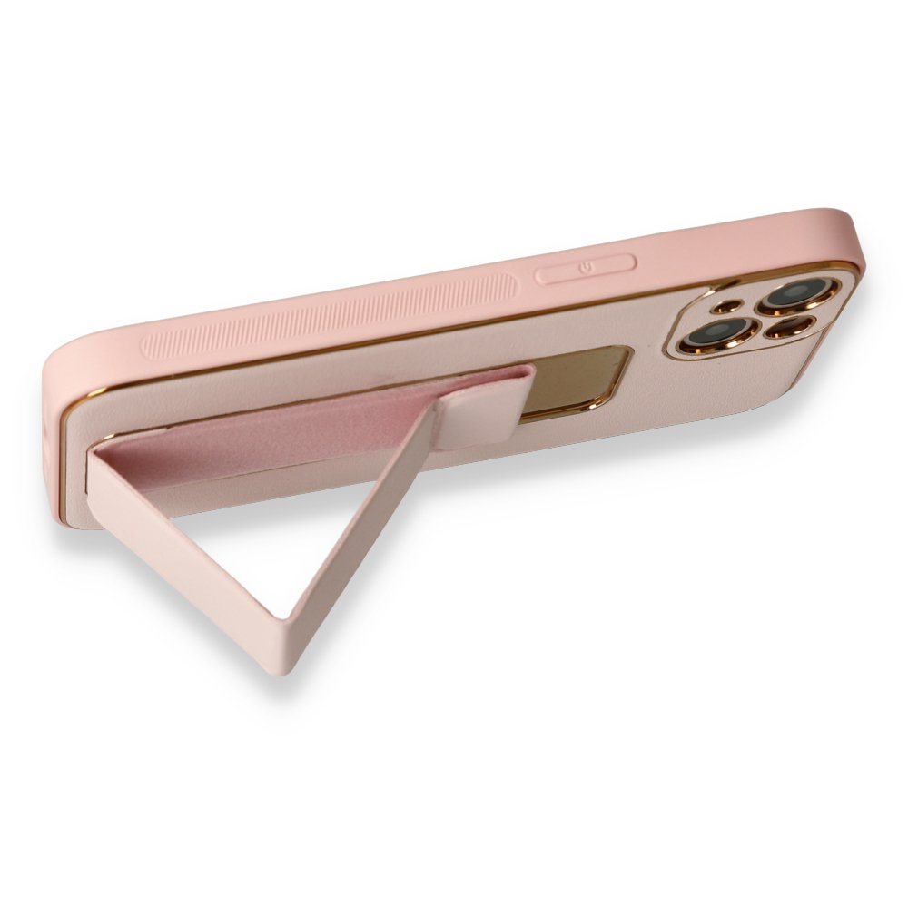 iPhone 13 Kılıf Coco Deri Standlı Kapak - Pembe iPhone 13 Kılıf Coco Deri Standlı Kapak - Pembe