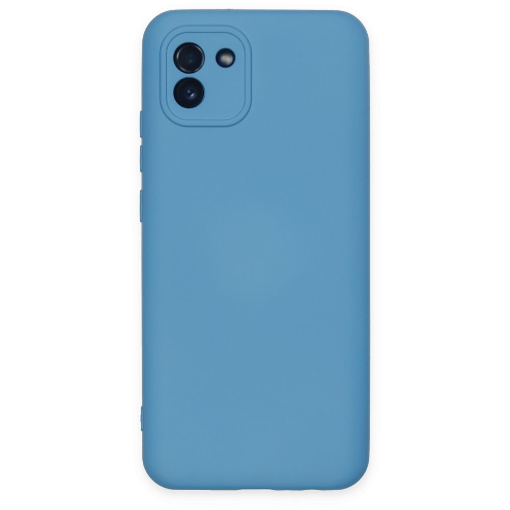  Samsung Galaxy A03 Kılıf Nano içi Kadife Silikon - Mavi