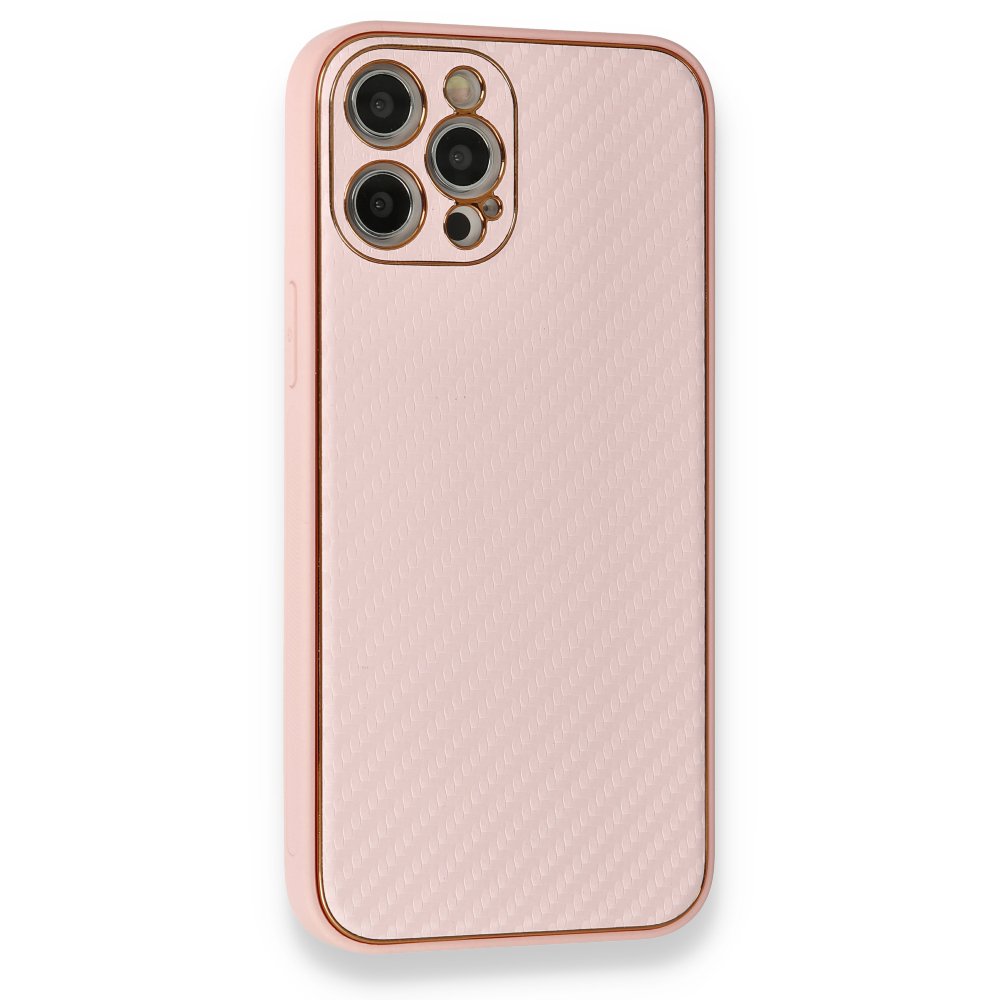  iPhone 12 Pro Max Kılıf Coco Karbon Silikon - Pembe