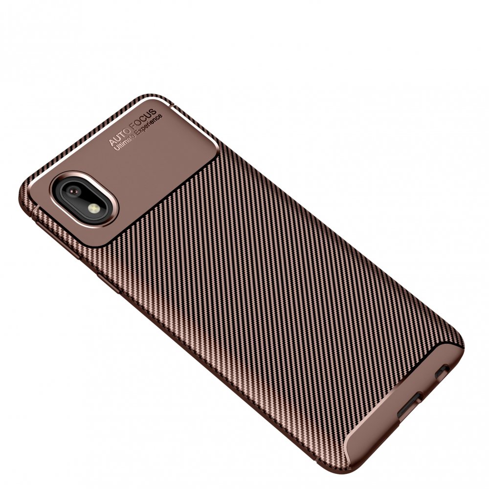  Samsung Galaxy A01 Core Kılıf Auto Focus Karbon Kapak - Kahverengi