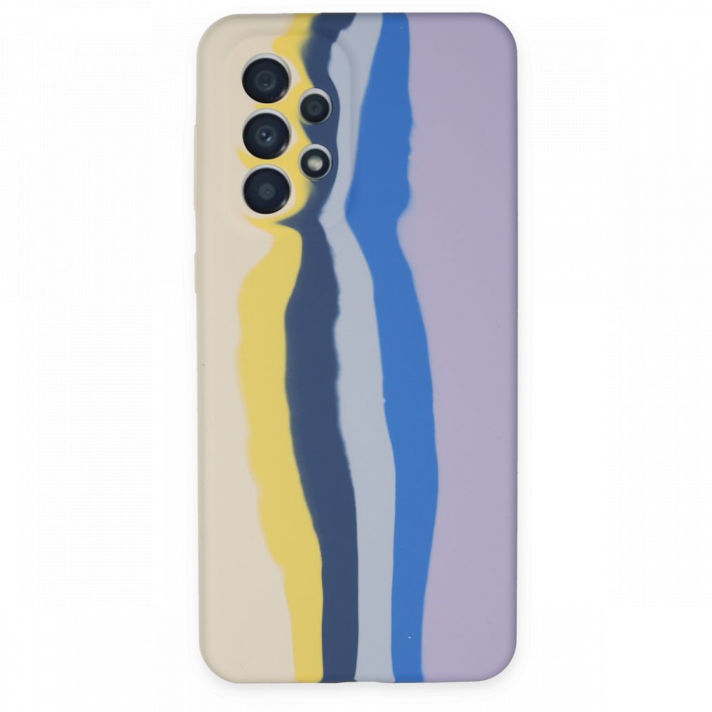  Samsung Galaxy A33 5G Kılıf Ebruli Lansman Silikon - Sarı-Lila