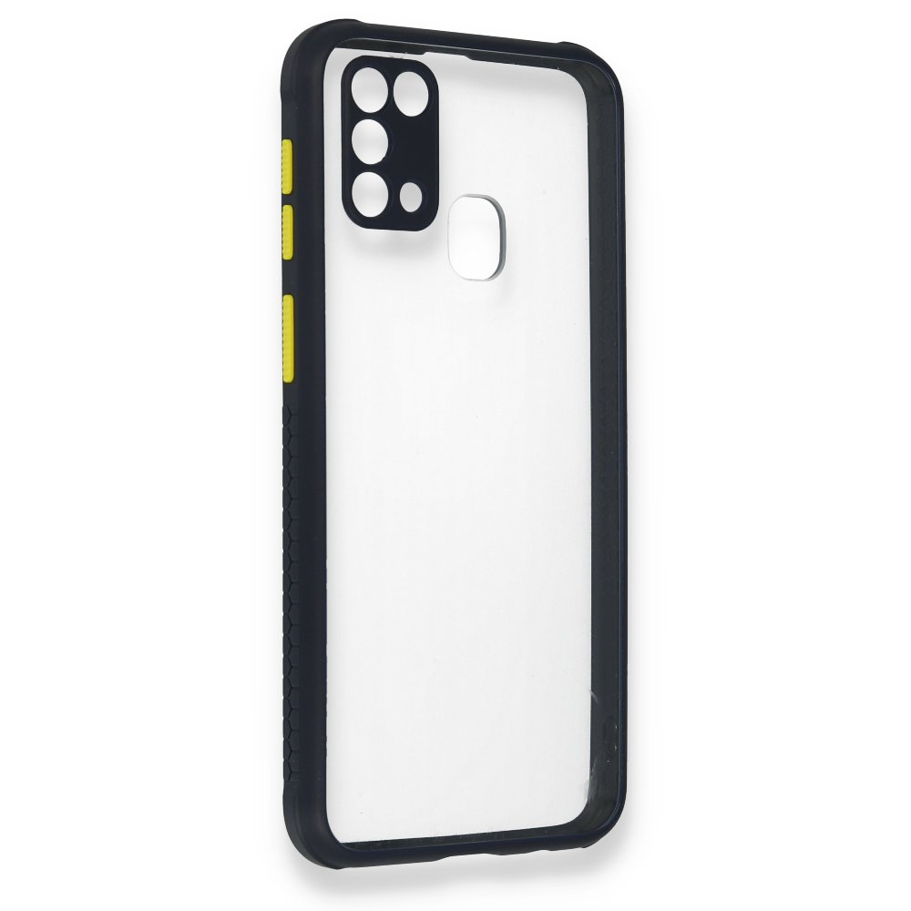  Samsung Galaxy M31 Kılıf Miami Şeffaf Silikon - Lacivert