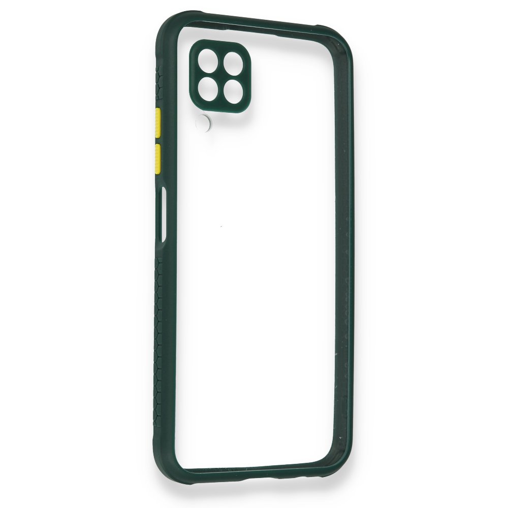 Huawei P40 Lite Kılıf Miami Şeffaf Silikon - Koyu Yeşil  Huawei P40 Lite Kılıf Miami Şeffaf Silikon - Koyu Yeşil