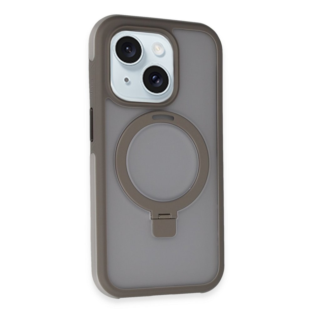 Joko iPhone 15 Zorda Airbag Magsafe Standlı Kapak - Titan Gri Joko iPhone 15 Zorda Airbag Magsafe Standlı Kapak - Titan Gri