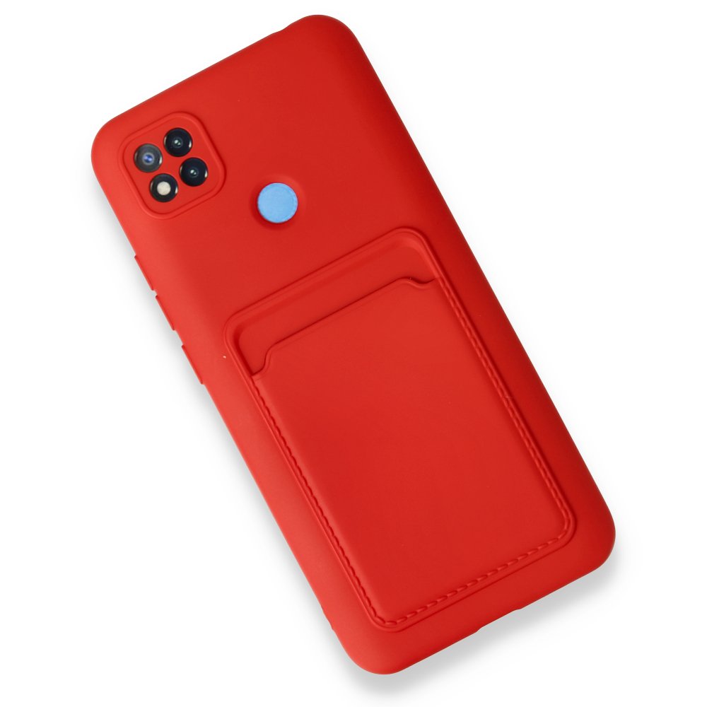 Redmi 9C Kılıf Kelvin Kartvizitli Silikon - Kırmızı