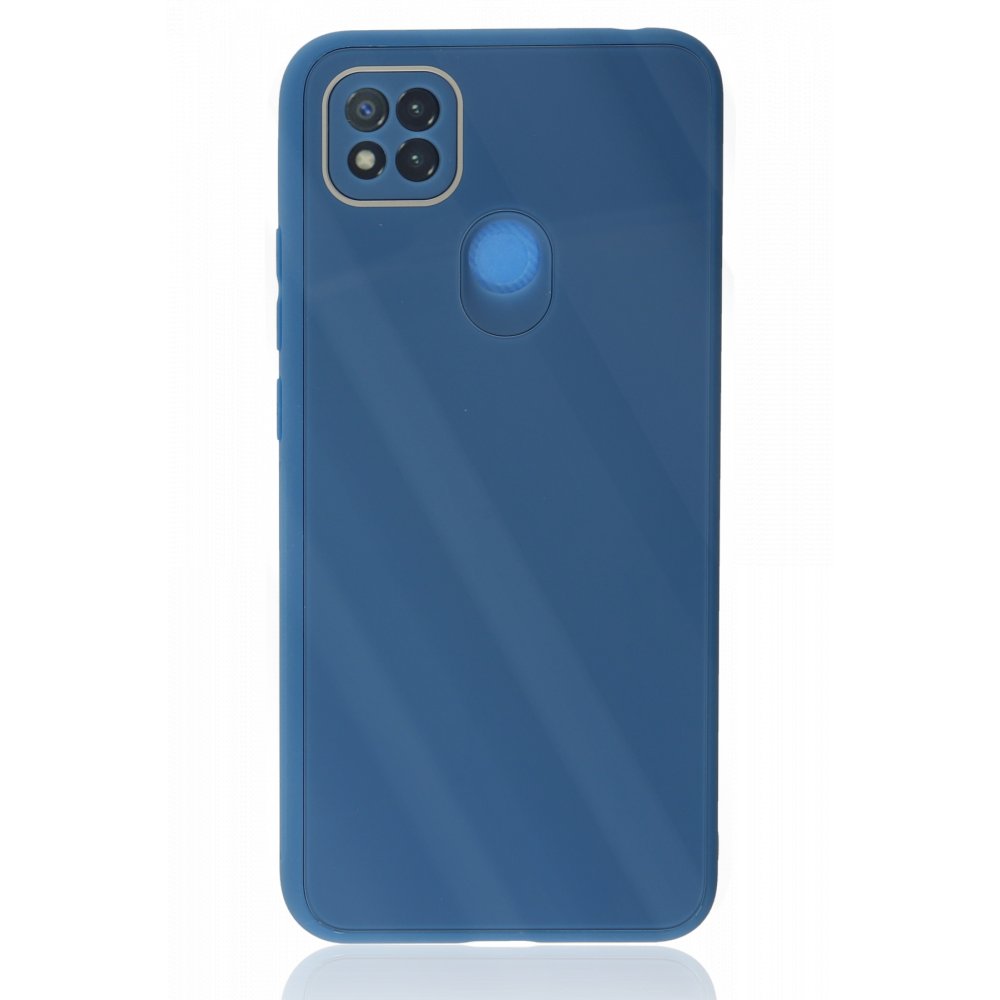 Redmi 9C Kılıf Glass Kapak - Mavi Redmi 9C Kılıf Glass Kapak - Mavi