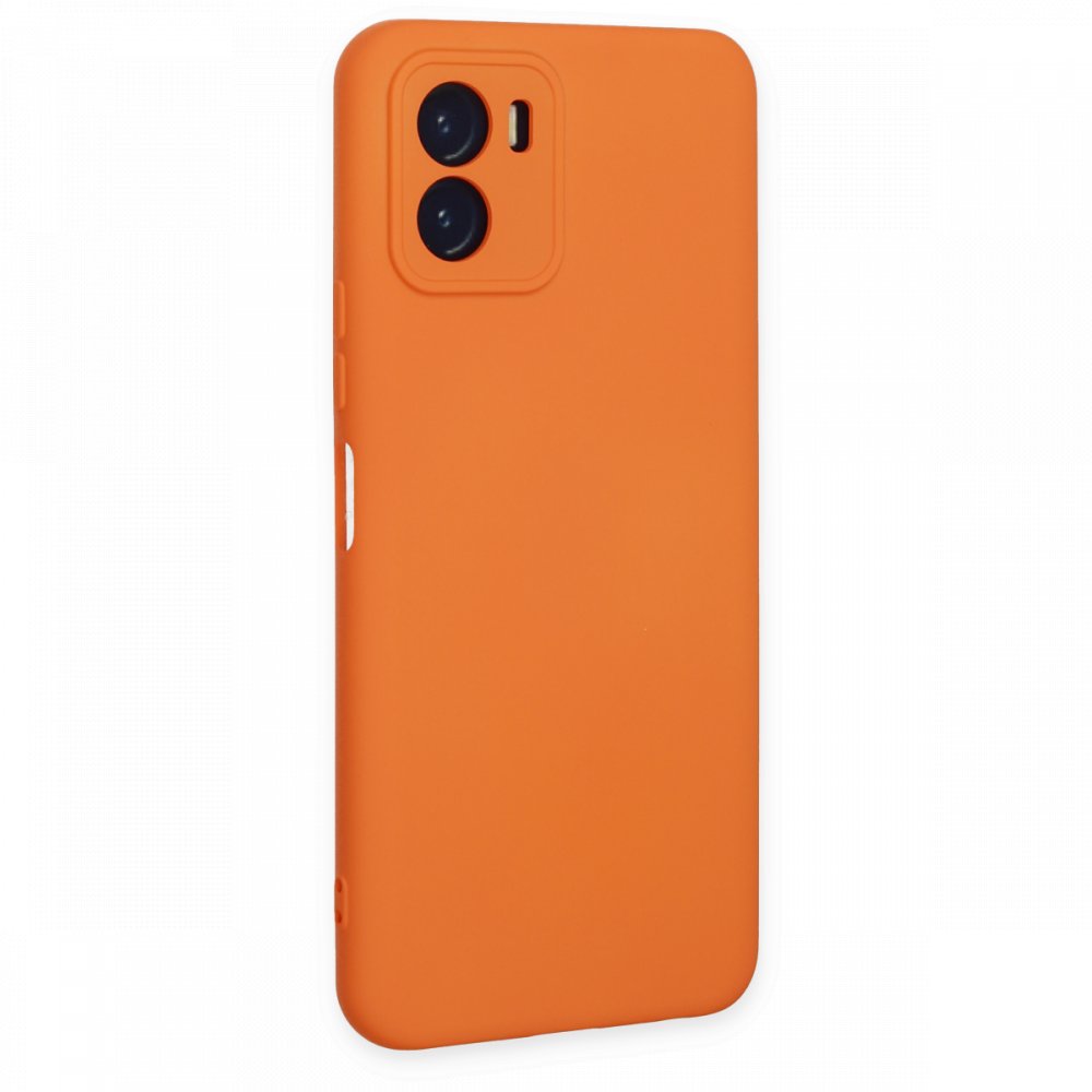  Vivo Y15S Kılıf Nano içi Kadife Silikon - Turuncu