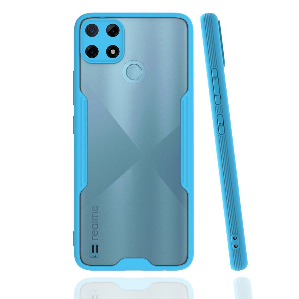  Realme C21Y Kılıf Platin Silikon - Mavi