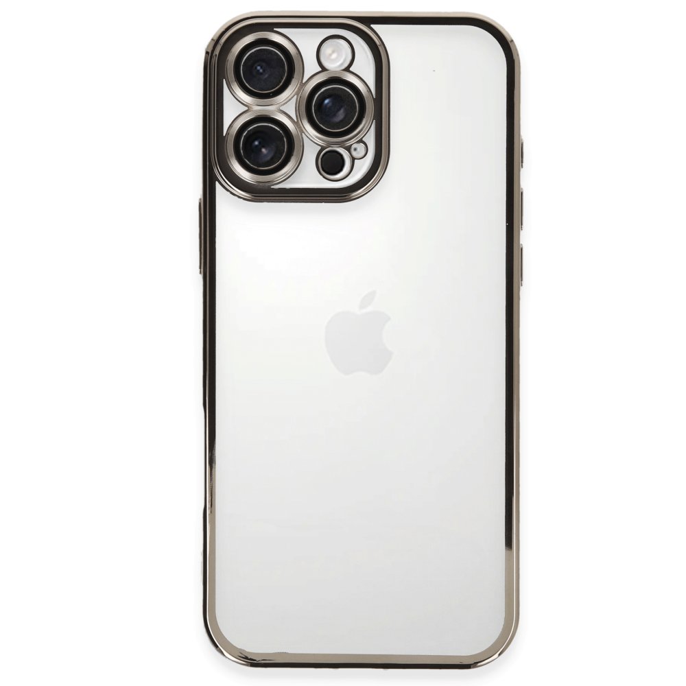  iPhone 16 Pro Max Kılıf Razer Lensli Silikon - Titanyum Gri