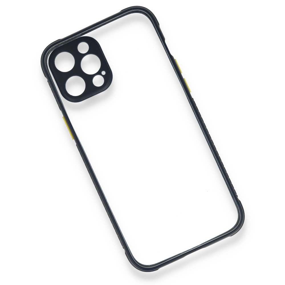 iPhone 12 Pro Kılıf Miami Şeffaf Silikon - Lacivert iPhone 12 Pro Kılıf Miami Şeffaf Silikon - Lacivert