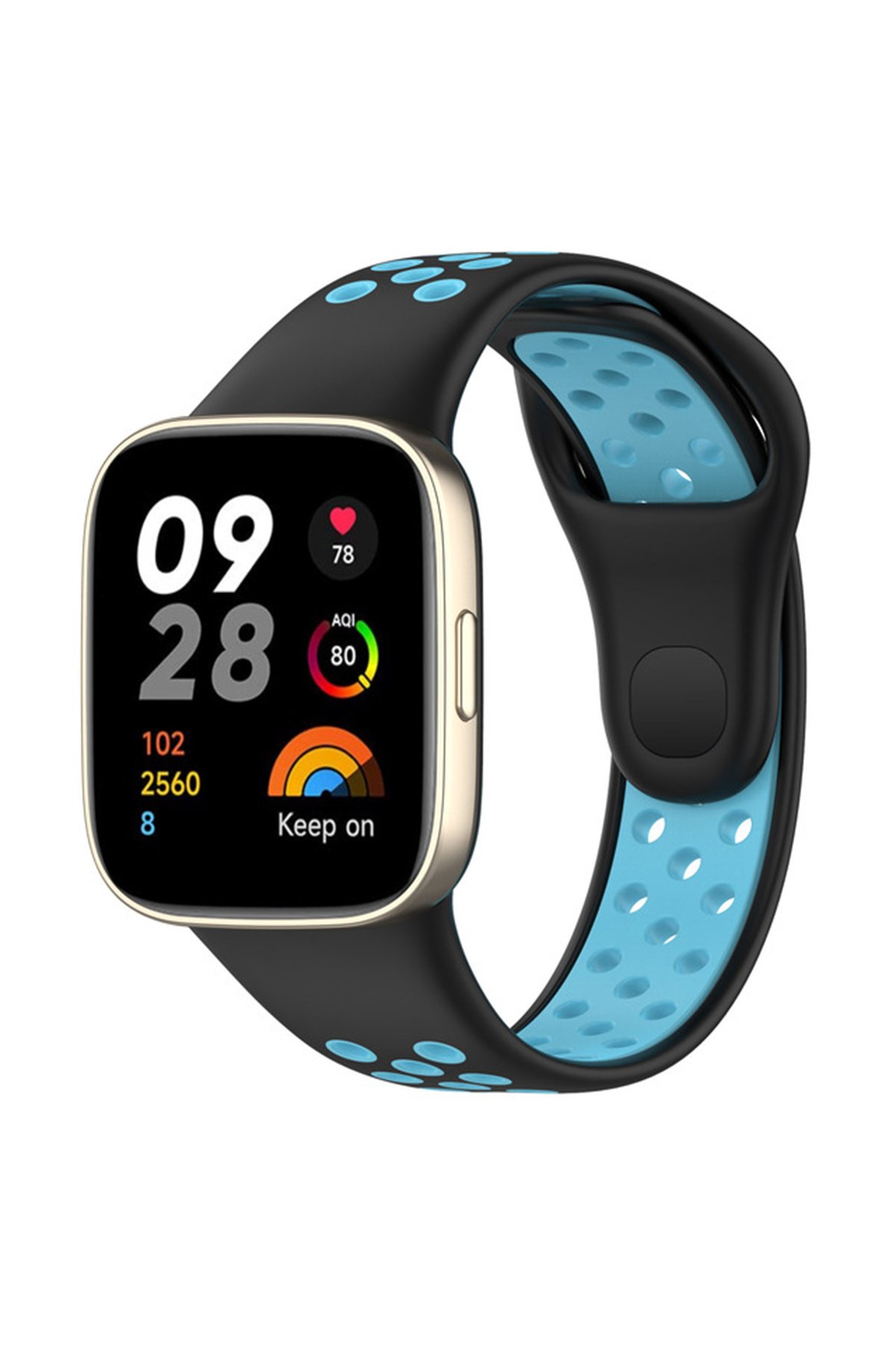 Redmi Watch 3 Spor Delikli Kordon - Siyah-Mavi