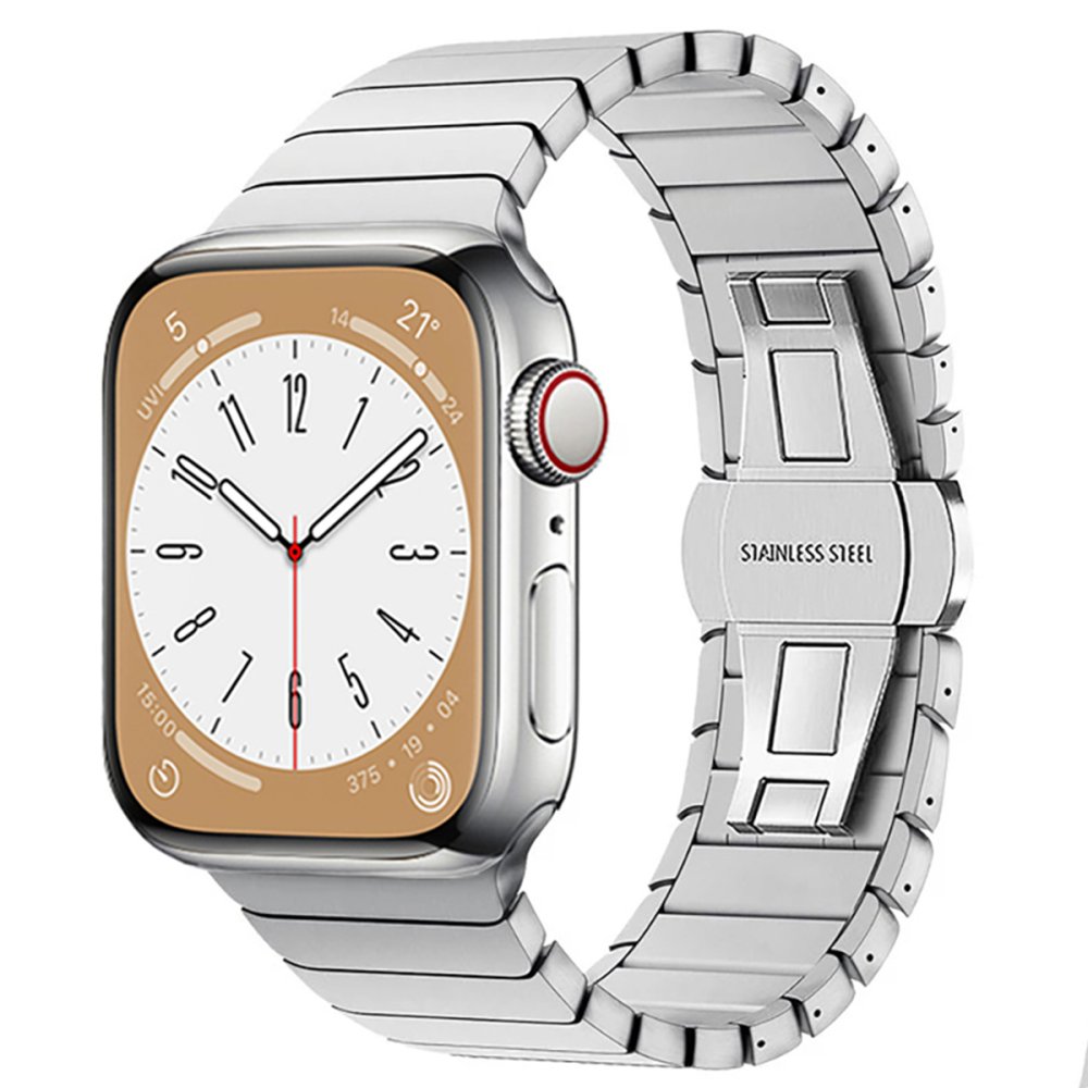  Apple Watch 44mm KR413 Fine Steel Kordon - Gümüş