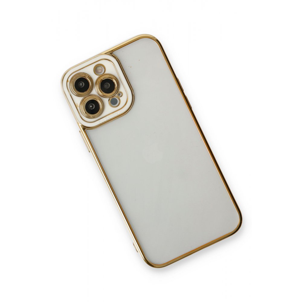  iPhone 13 Pro Max Kılıf Liva Lens Silikon - Beyaz