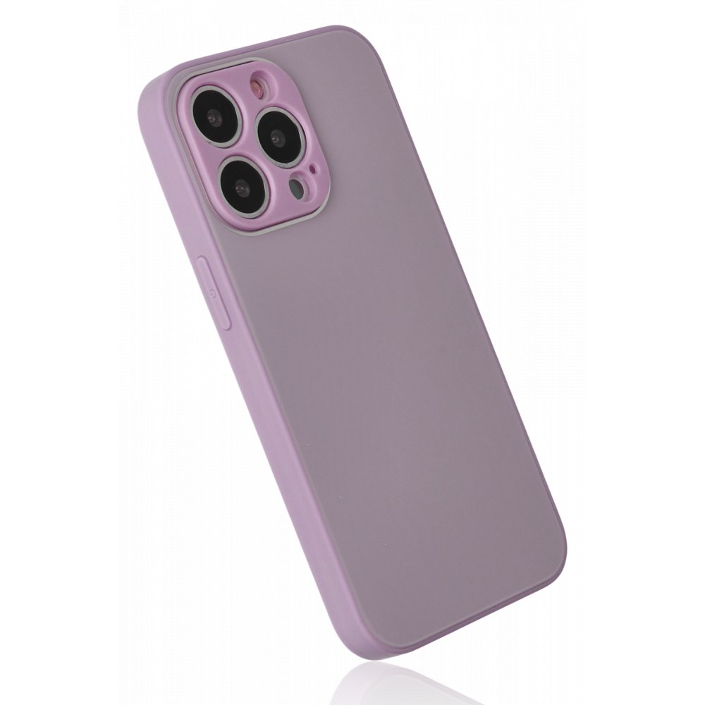 iPhone 13 Pro Kılıf Glass Kapak - Mor iPhone 13 Pro Kılıf Glass Kapak - Mor