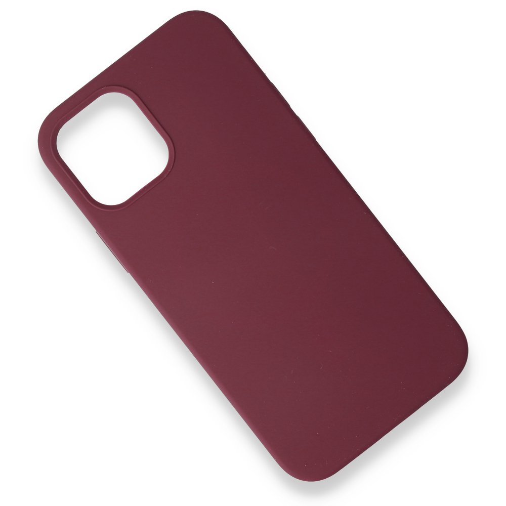  iPhone 12 Kılıf Magneticsafe Lansman Silikon Kapak - Mürdüm
