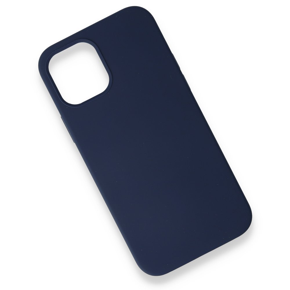  iPhone 12 Kılıf Magneticsafe Lansman Silikon Kapak - Lacivert