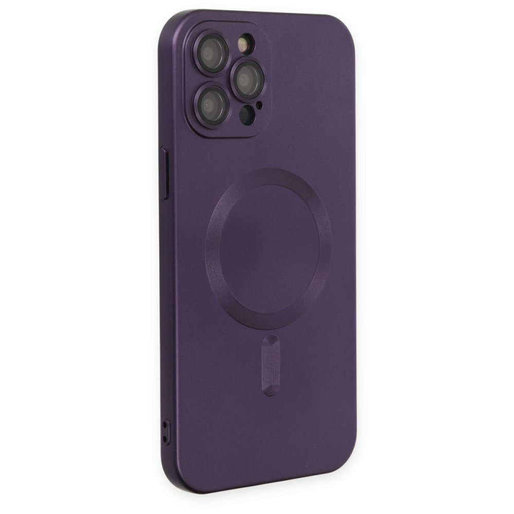  iPhone 12 Pro Max Kılıf Moshi Lens Magneticsafe Silikon - Mor