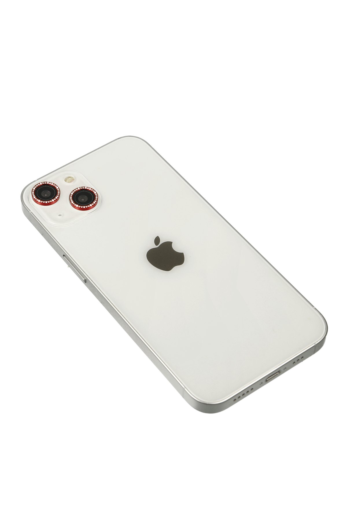  iPhone 14 Plus Diamond Kamera Lens - Kırmızı