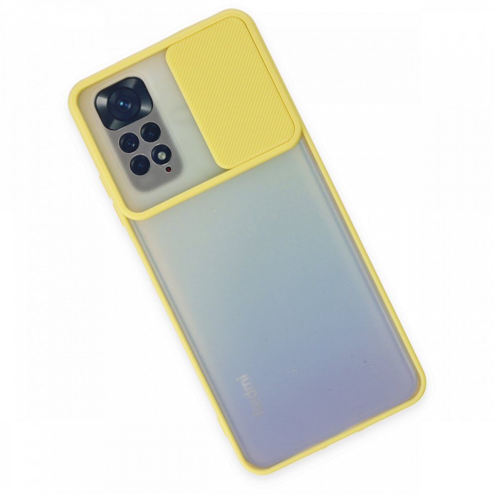 Redmi Note 11 Kılıf Palm Buzlu Kamera Sürgülü Silikon - Sarı Redmi Note 11 Kılıf Palm Buzlu Kamera Sürgülü Silikon - Sarı