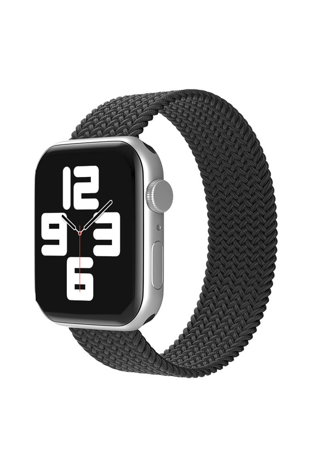  Apple Watch 45mm Ayarlı Solo Silikon Kordon - Siyah