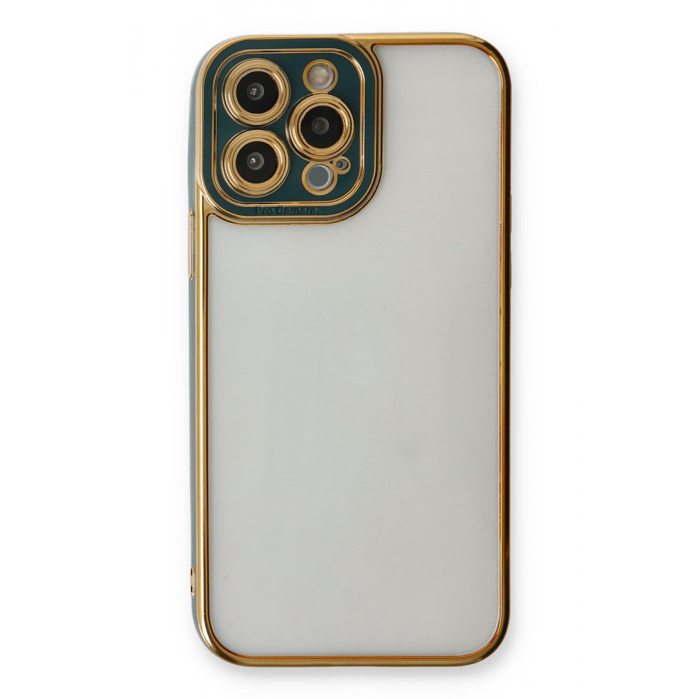  iPhone 13 Pro Kılıf Liva Lens Silikon - Yeşil