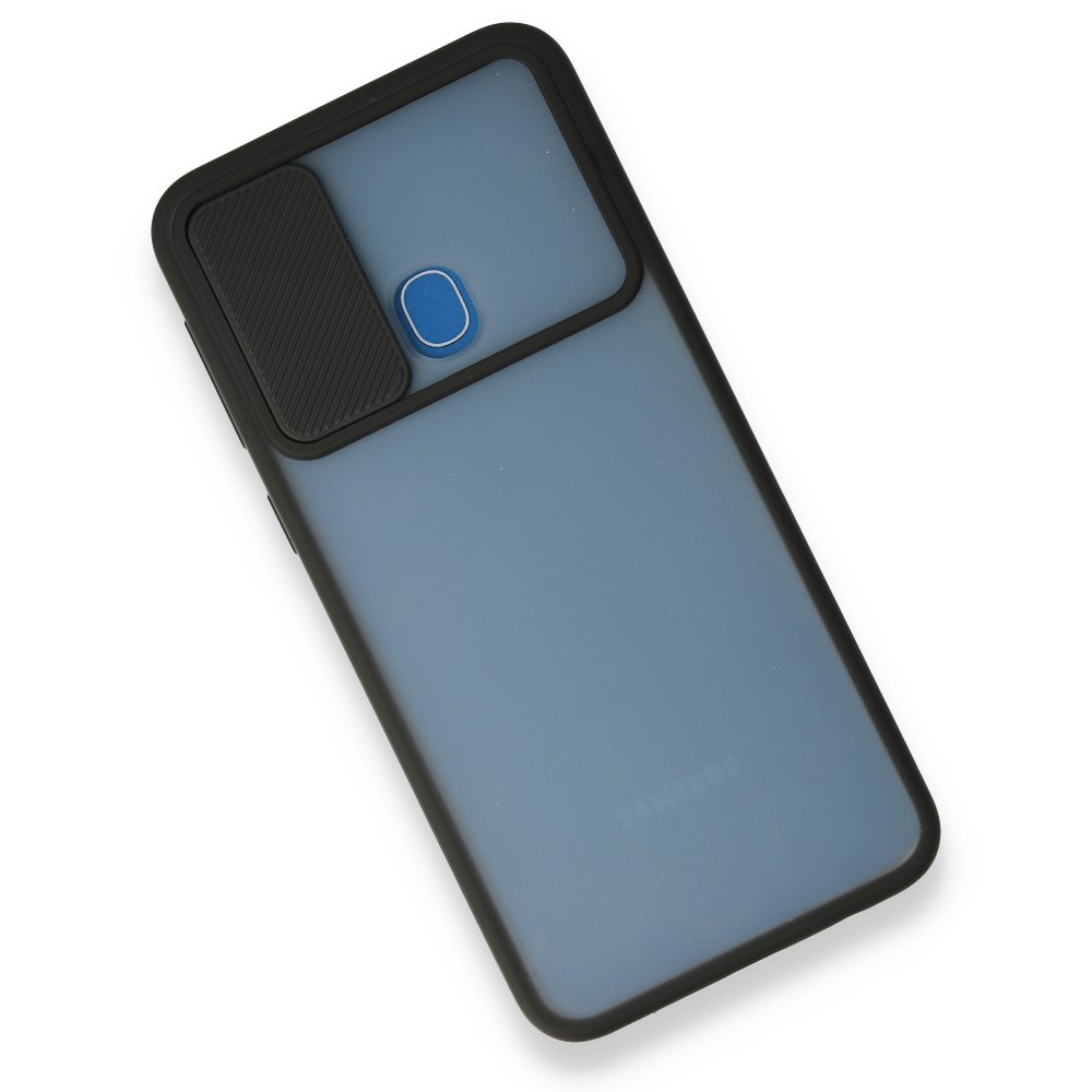  Samsung Galaxy M31 Kılıf Palm Buzlu Kamera Sürgülü Silikon - Siyah