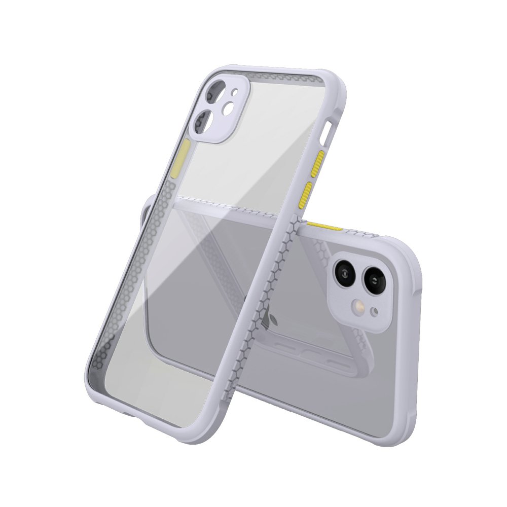  iPhone 12 Mini Kılıf Miami Şeffaf Silikon - Lila